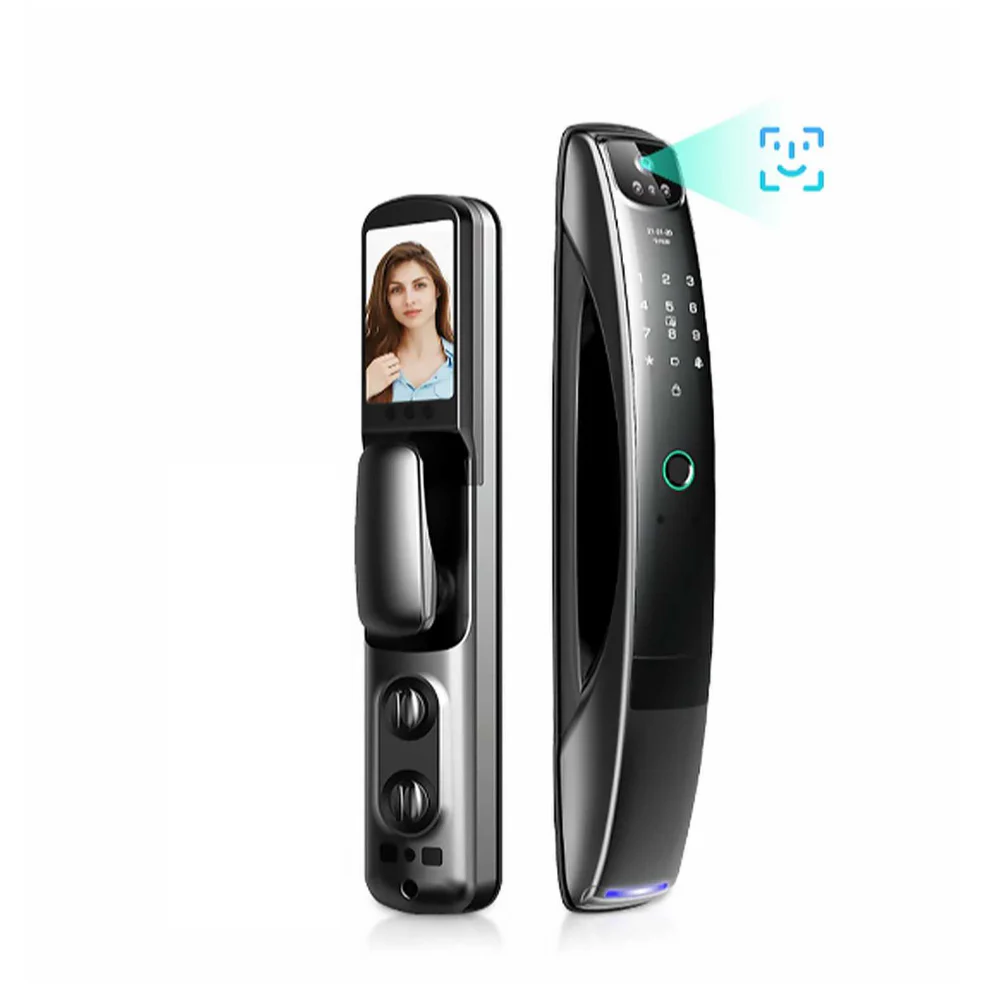 Wifi TuyaAPP Face Recognition with Digital Viewer/Camera Fingerprint Smart Door Lock Face Recognition Lock