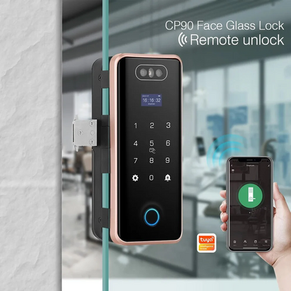 Anti-theft 3D Face Id Intelligent Glass Door Lock Smart Home APP Face Recognition Smart Door Lock