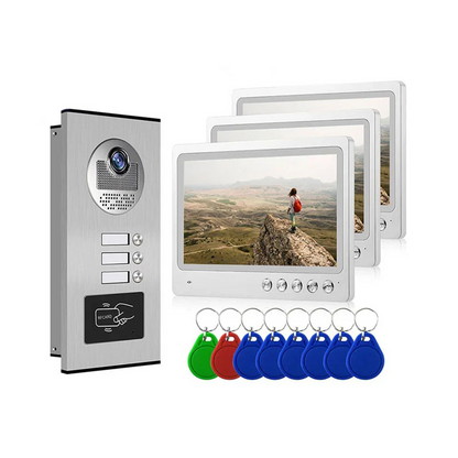 XiVision 9 Inch TFT Display Wifi Apartments Video Door phone Intercom System with 3 Color Moniter Smartphone App Remote Contol Unlock