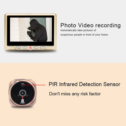 4.3 inchLCD Peephole Doorbell Camera  120°PIR Motion Detection Video Recording & IR Night Vision
