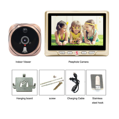 4.3 inchLCD Peephole Doorbell Camera  120°PIR Motion Detection Video Recording & IR Night Vision