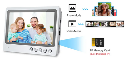 9 inch Home WiFi Video Intercom Doorbell  Night Vision Waterproof 32G TF Card Recording