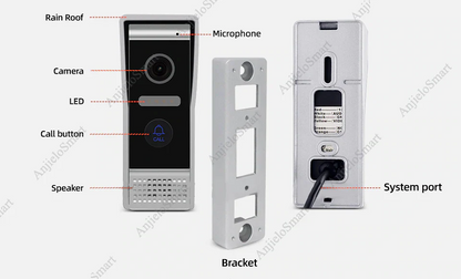 XiVision Touch Screen Wireless Video Door Phone Intercom Video Doorbell Access Control System Motion Detection