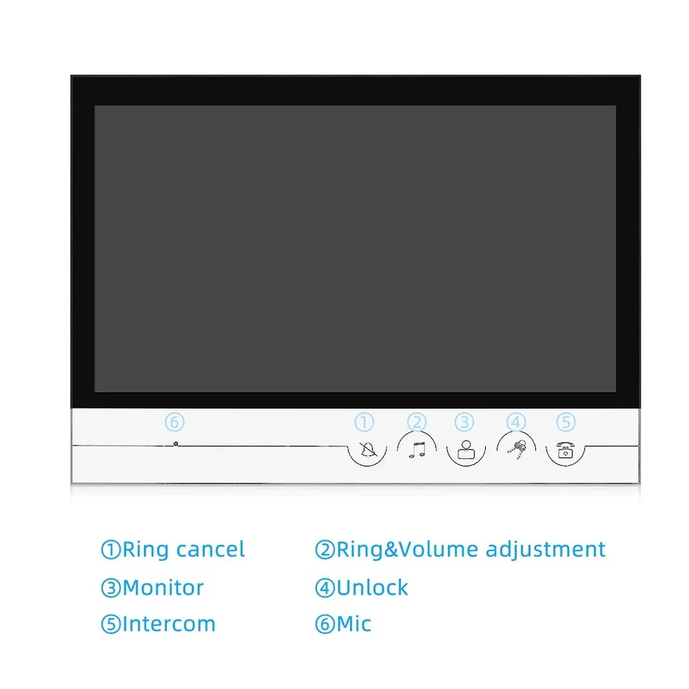 9 Inch Video Door Phone System Wired Video Intercom Video Doorbell Alloy IR Camera Remote Unlock 1 Doorbell with 2 Monitor