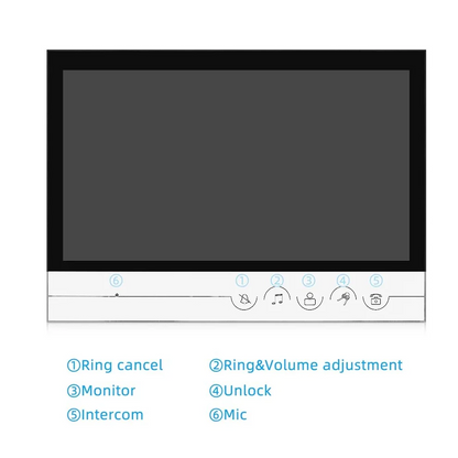 9 Inch Video Door Phone System Wired Video Intercom Video Doorbell Alloy IR Camera Remote Unlock 1 Doorbell with 2 Monitor