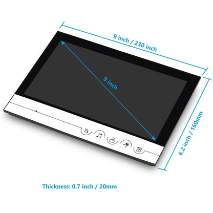 9 Inch Video Door Phone System Wired Video Intercom Video Doorbell Alloy IR Camera Remote Unlock 1 Doorbell with 2 Monitor