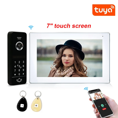 XiVision  Tuya 7 inch Touch Screen Video Intercom  Wireless Doorbell Mobile Linkage Smart Access Control