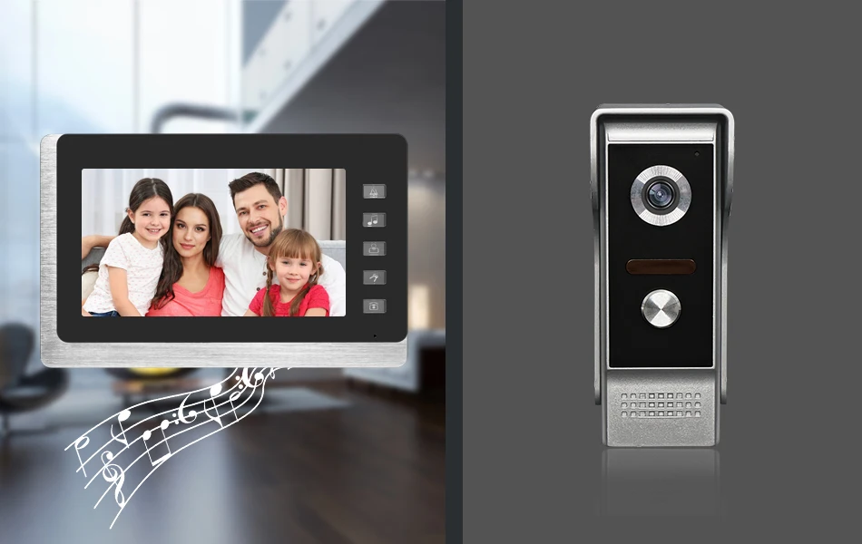 7 inch Video Intercom System Doorbell Night Vision IR 700TVL Waterproof Door Camera Unlock for Home Apartment Video Door Phone Kit