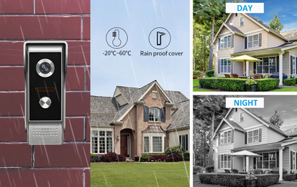 7 inch Video Intercom System Doorbell Night Vision IR 700TVL Waterproof Door Camera Unlock for Home Apartment Video Door Phone Kit