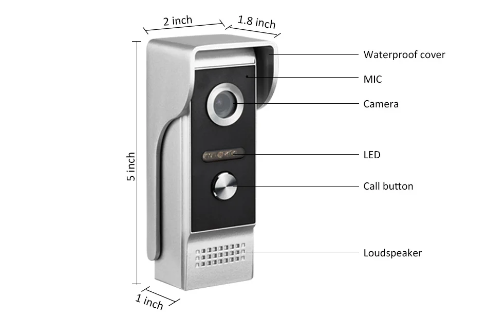 7 inch Video Intercom System Doorbell Night Vision IR 700TVL Waterproof Door Camera Unlock for Home Apartment Video Door Phone Kit