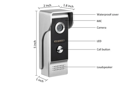 7 inch Video Intercom System Doorbell Night Vision IR 700TVL Waterproof Door Camera Unlock for Home Apartment Video Door Phone Kit