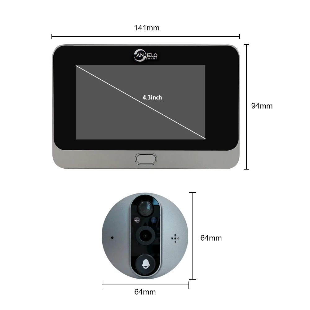 1080P Tuya WiFi Peephole Camera  Smart Doorbell Night Vision Video Monitoring Set Protecting family safety