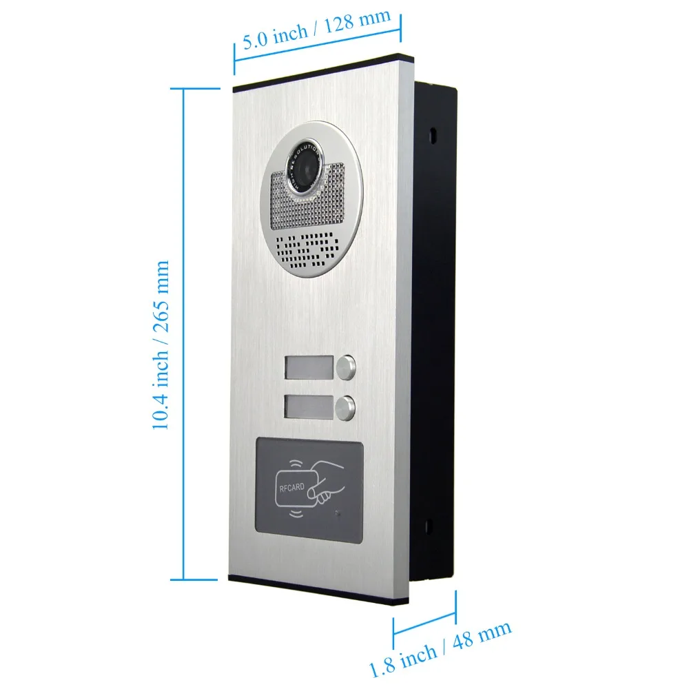 XiVision 2/3/4 Units Apartment Intercom System Video Doorbell Camera Aluminum Alloy 7" Monitor 7 RFID Card