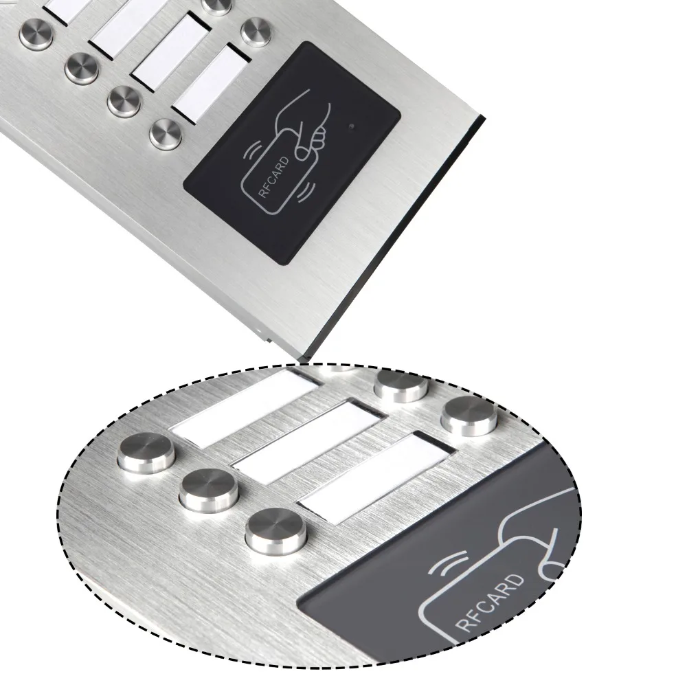XiVision 2/3/4 Units Apartment Intercom System Video Doorbell Camera Aluminum Alloy 7" Monitor 7 RFID Card