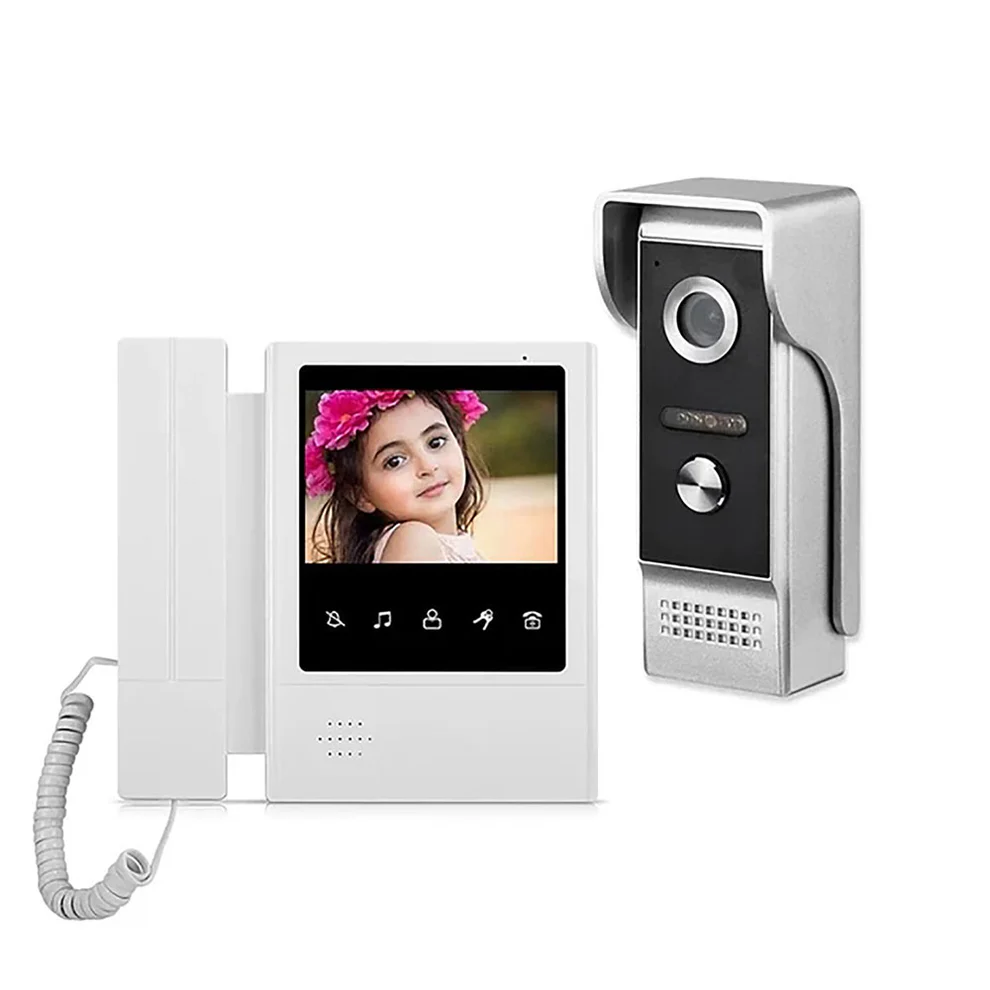 4.3 inch Wired Video Door Phone System Visual Intercom Doorbell with IR Night Vison 700TVL Outdoor Camera