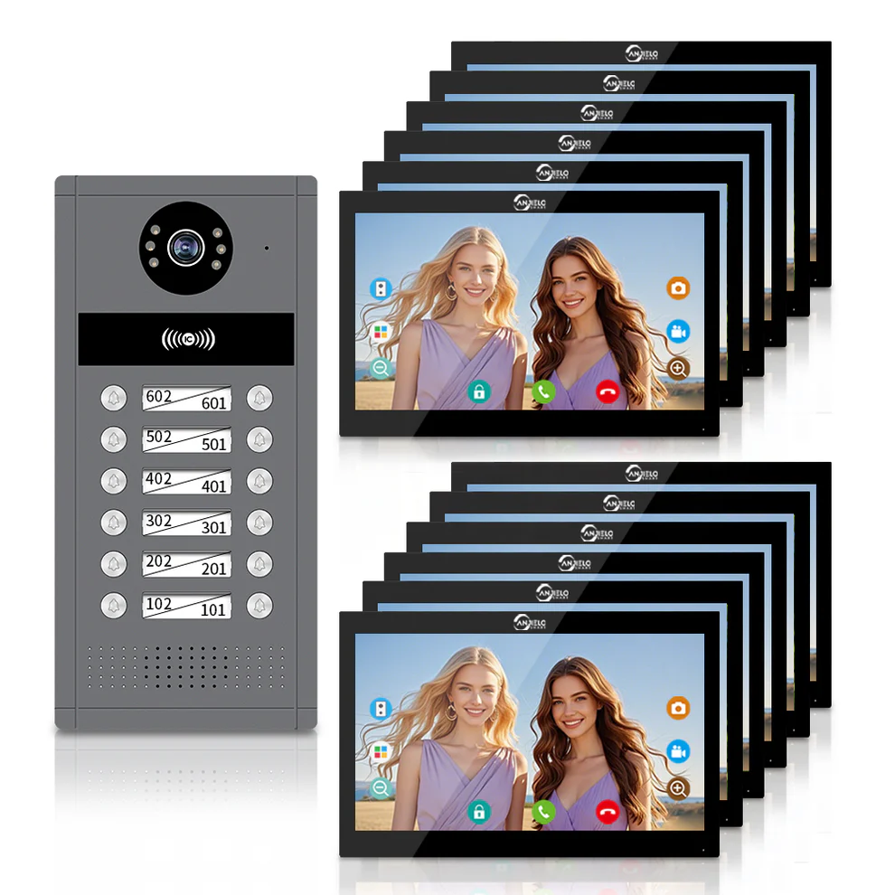 Tuya 10-inch Smart 1080P WiFi Multi-family Video Intercom System Suitable for Security in Small High-rise Villas