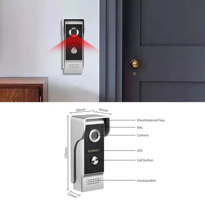 9 inch Screen Video Doorbell with Monitor WiFi Door Phone Wired Camera IR Night Vision Remote Unlock Record  Snapshot APP Control