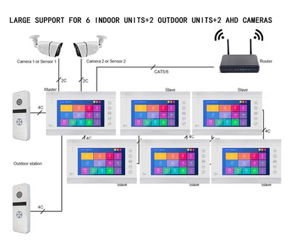 Video Doorbell Camera wired 7 inch Touch Button Monitor Video Intercom Support Tuya For Home Villa Apartment