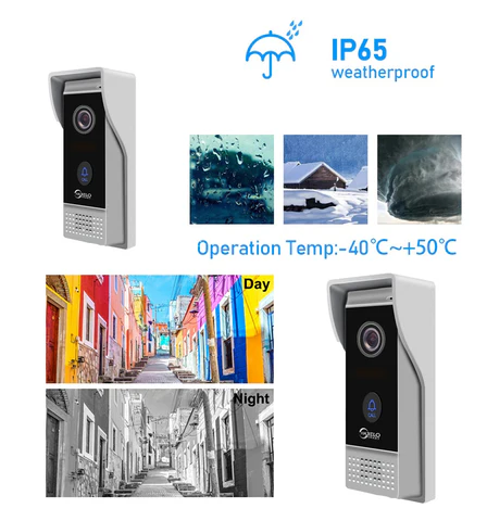 7 inch Touch Monitor with 1080P Wide View Angle Video Doorbell Camera with Motion Detection For Home