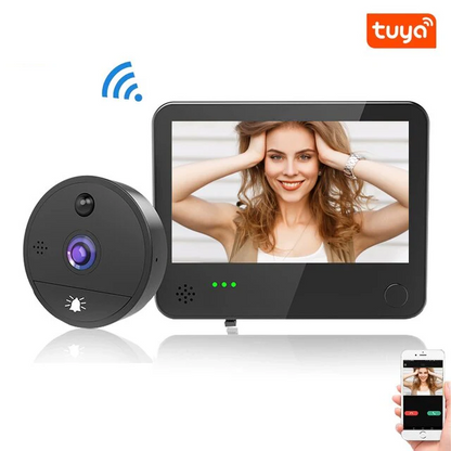 1080P WiFi Peephole Video Doorbell Camera  Tuya APP Remote Control High-Sensitivity Motion Detection for Home