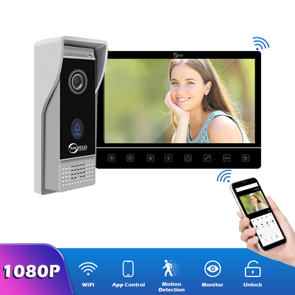 10 inch Touch Button Monitor with Motion Detection Night Vision Doorbell Camera Video Intercom For Home Apartment
