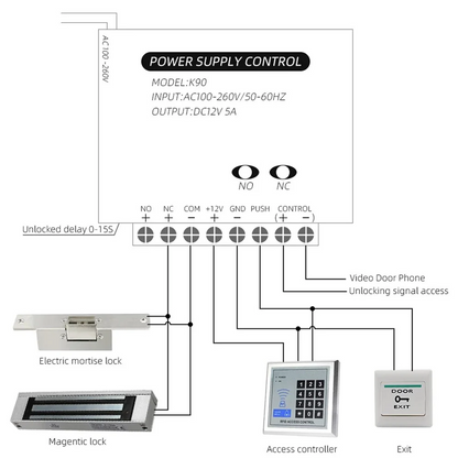 12V Flush Mount Electromagnetic Smart Door Lock 180Kg Holding Force for Gate Access Control