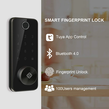 smart door lock Tuya Smart Fingerprint Electronic Deadbolt Door Lock with Keypad-Bluetooth Keyless Entry Keypad Smart Deadbolt App Control