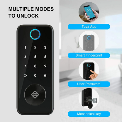 smart door lock Tuya Smart Fingerprint Electronic Deadbolt Door Lock with Keypad-Bluetooth Keyless Entry Keypad Smart Deadbolt App Control