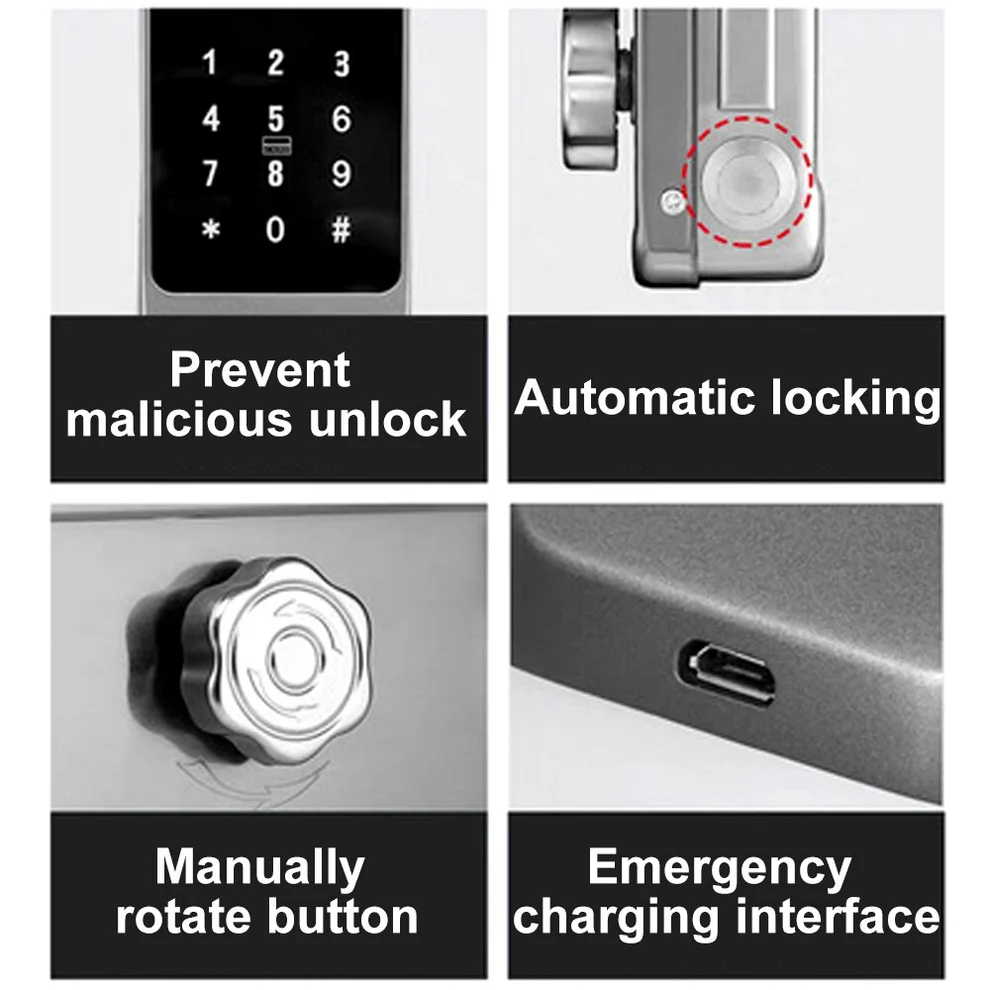 Tuya WiFi Smart Door Lock | 5-in-1 Keyless Entry, Fingerprint & Touchscreen Anti-peep Code