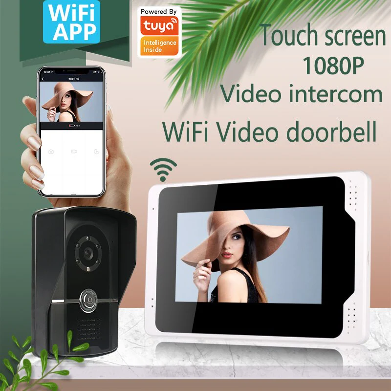 7 inch Video Door Phone Intercom System Recording Monitor IR Night Vision Camera App Remote Unlock