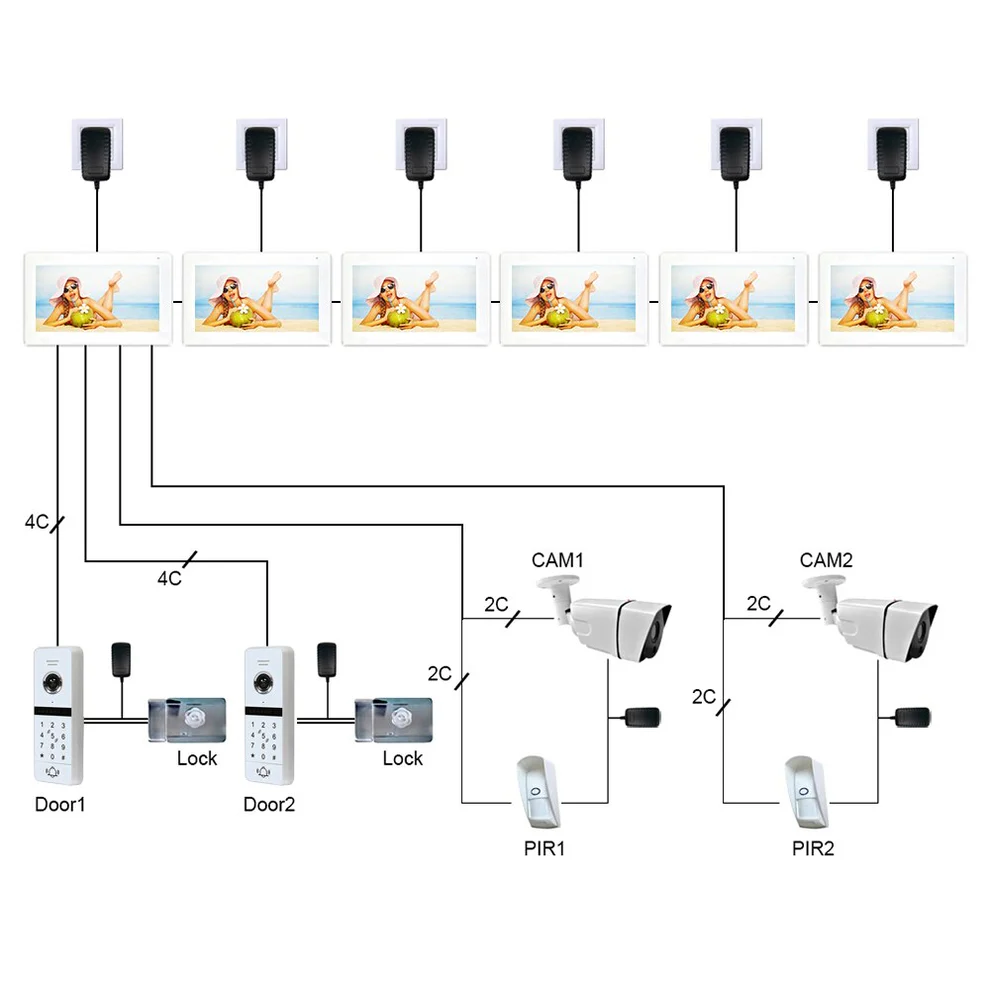 Tuya 10 inch WiFi Wireless Video Intercom System Smart Home 1080P Night Vision Doorbell Camera Video Porteiro with Monitor for Home