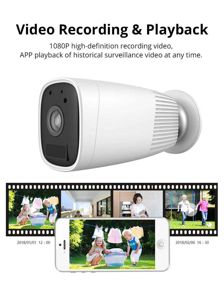 Tuya Wireless Security Camera with 12000mAh Battery | APP Control, Motion Detection, Two - Way Talk