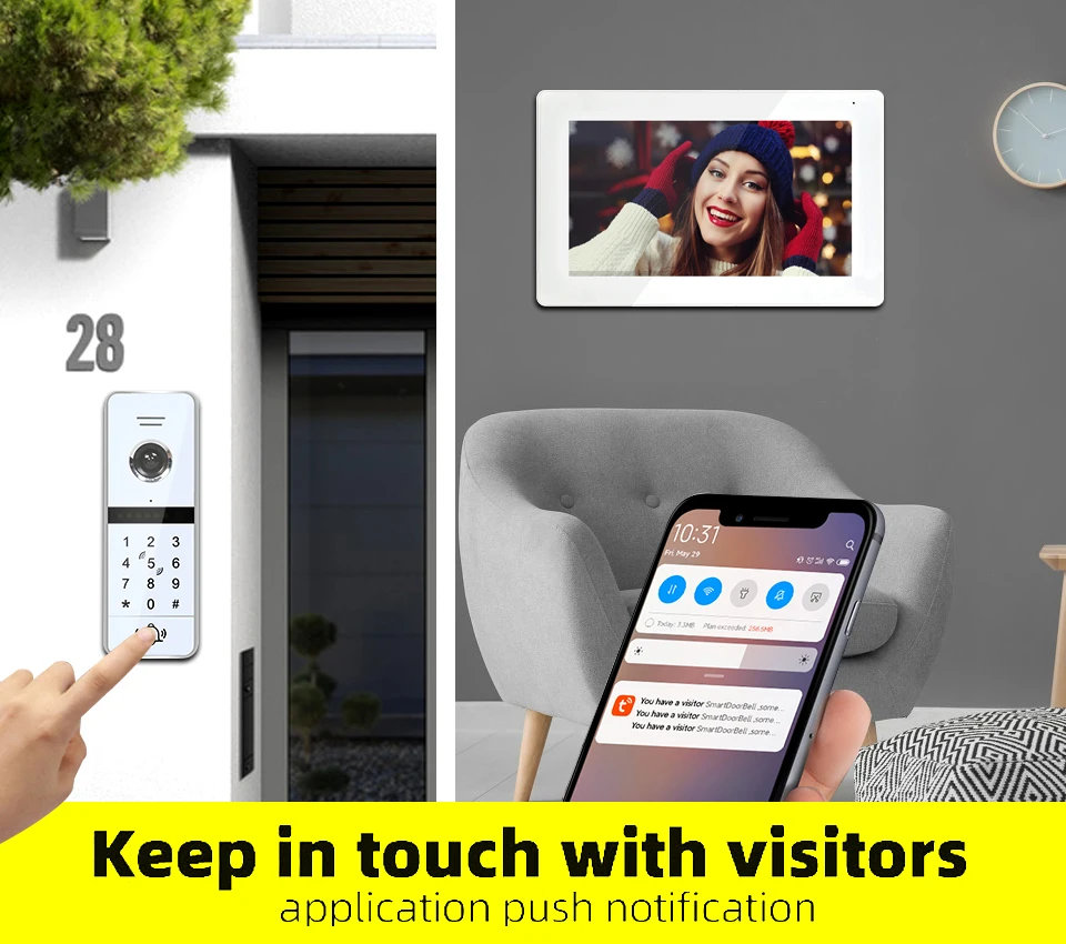 1080P Video Intercom Video Door Bell Camera Wifi Doorphone Doorbell Portero Night Vision Wide Angle for Home Security