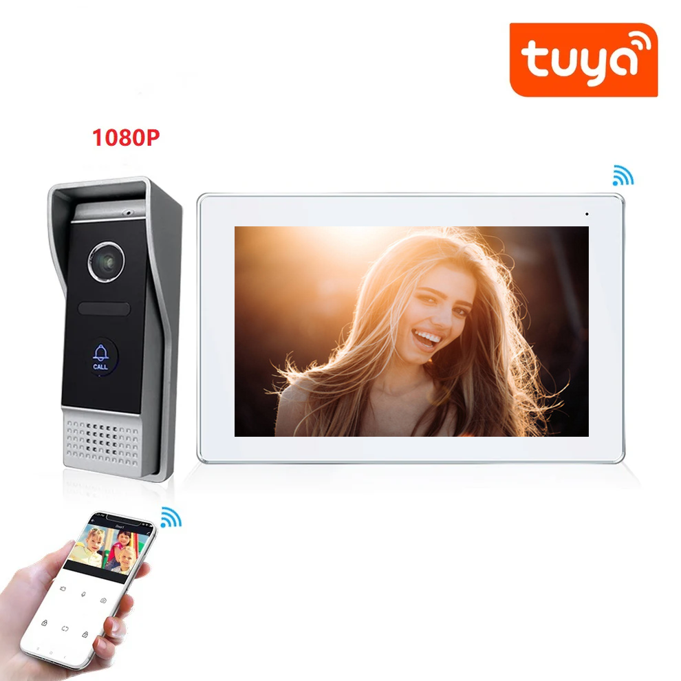 7 inch WIFI Video Intercom for home indoor Monitor 4 wire Motion Detection Doorbell with 2-way audio Outdoor camera