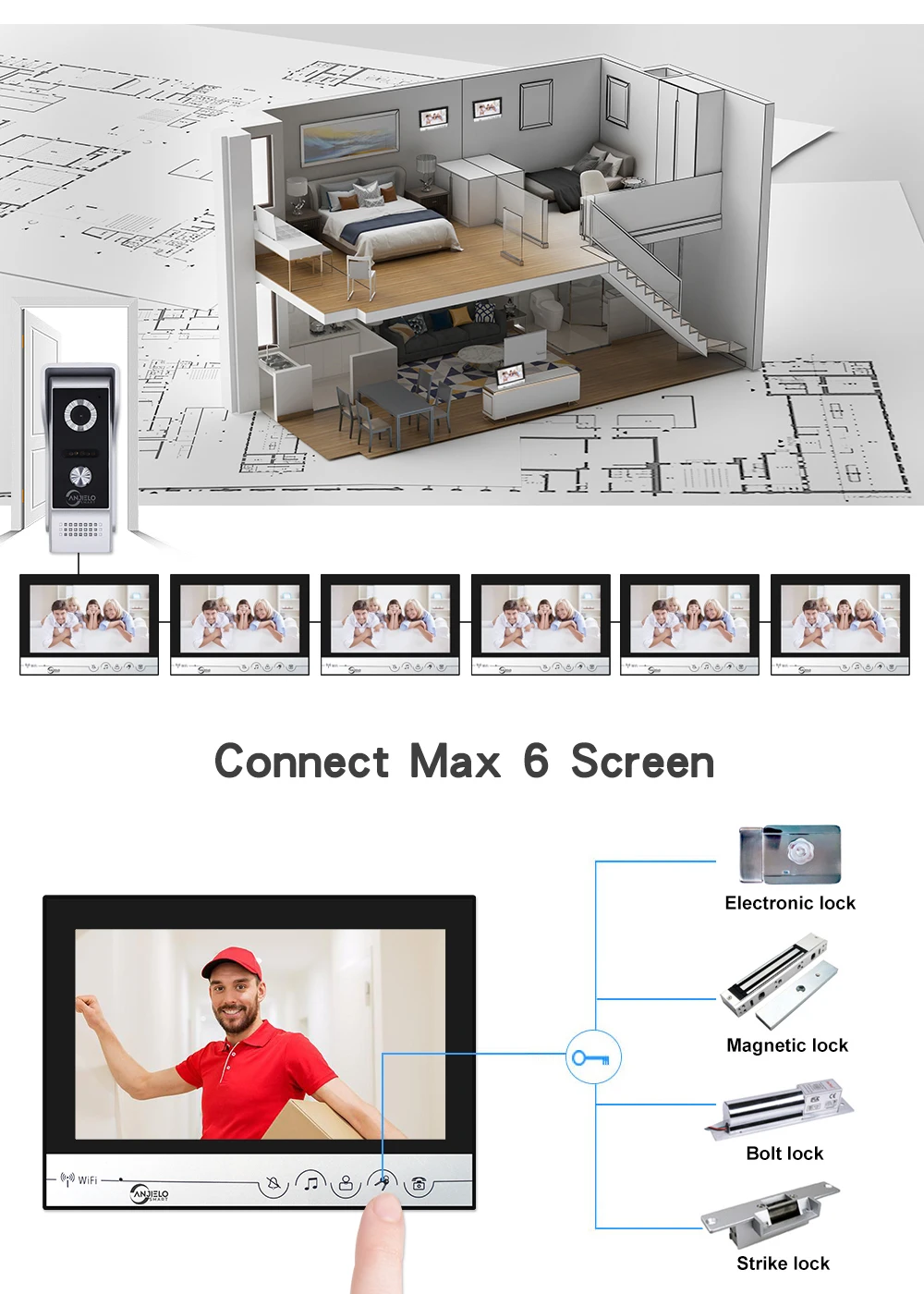Tuya Video Intercom For The Apartment Door Peephole Infrared Camera Ring Doorbell 9 Inch Lcd Color Screen Ringtones To Choose