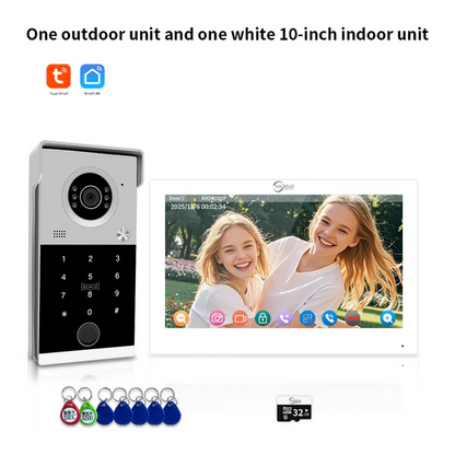XiVision 4-Wire WiFi Video Intercom Doorbell Tuya Smart 5 Ways Unlock 10 Inch Touch Screen Waterproof Video Door Phone