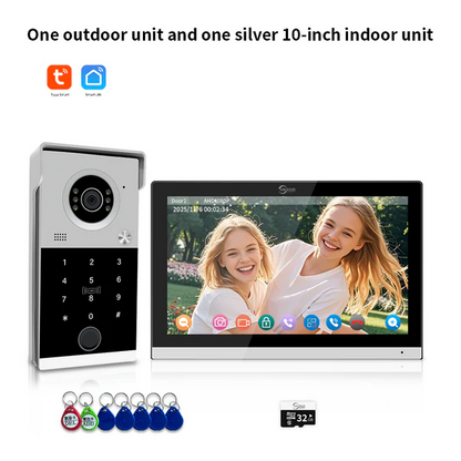 XiVision 4-Wire WiFi Video Intercom Doorbell Tuya Smart 5 Ways Unlock 10 Inch Touch Screen Waterproof Video Door Phone