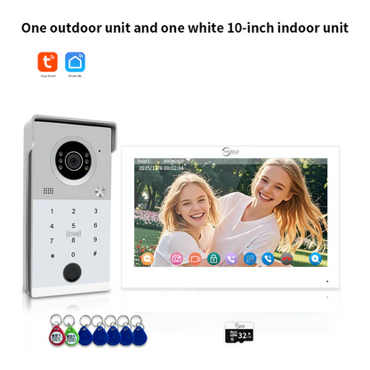 XiVision 4-Wire WiFi Video Intercom Doorbell Tuya Smart 5 Ways Unlock 10 Inch Touch Screen Waterproof Video Door Phone