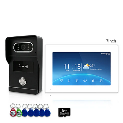 XiVision 1080P HD Video Doorbell System - Tuya 4 Wire WiFi Video Entry Doorphone Intercom Kits for Home, Villa & Apartment