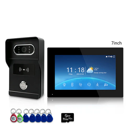XiVision 1080P HD Video Doorbell System - Tuya 4 Wire WiFi Video Entry Doorphone Intercom Kits for Home, Villa & Apartment