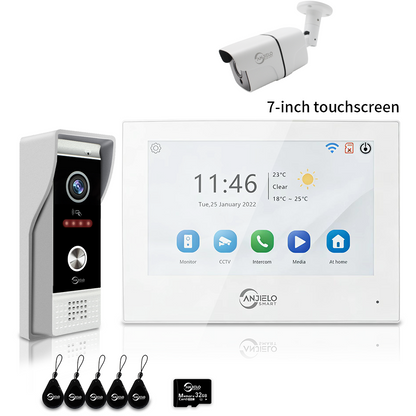 XiVision 7/10 Inch 1080P WiFi Video Intercom System Tuya Smart Video Doorbell, 3 Ways Unlock, Motion Detection 2-Way Audio Home Security Door Phone
