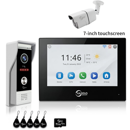 XiVision 7/10 Inch 1080P WiFi Video Intercom System Tuya Smart Video Doorbell, 3 Ways Unlock, Motion Detection 2-Way Audio Home Security Door Phone