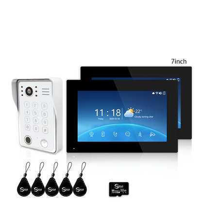 4-Wire Tuya Smart Video Intercom Doorbell, 5-in-1 Unlock, IP65 Waterproof 1080P 148° Night Vision Door Phone, Motion Detection, Digital Photo Frame & Background Music for Villa Home Apartment