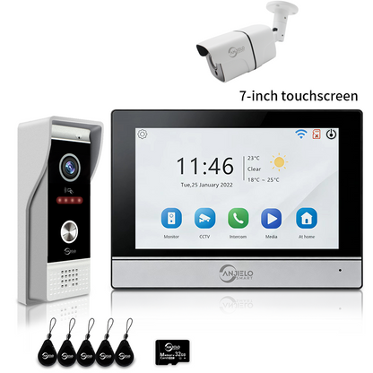 XiVision 7/10 Inch 1080P WiFi Video Intercom System Tuya Smart Video Doorbell, 3 Ways Unlock, Motion Detection 2-Way Audio Home Security Door Phone