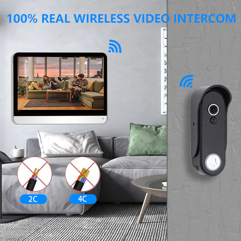 XiVision tuya WiFi Video Intercom System - 7 inch Touch Screen 1080P HD Wire-Free Doorbell Camera kits