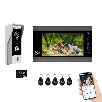 XiVision Tuya Smart Video Intercom System, 7 Inch Indoor Monitor 1080P Doorbell Camera, 3-in-1 Unlock Two-Way Audio IP65 Waterproof Home Door Phone