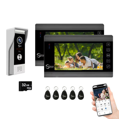 XiVision Tuya Smart Video Intercom System, 7 Inch Indoor Monitor 1080P Doorbell Camera, 3-in-1 Unlock Two-Way Audio IP65 Waterproof Home Door Phone