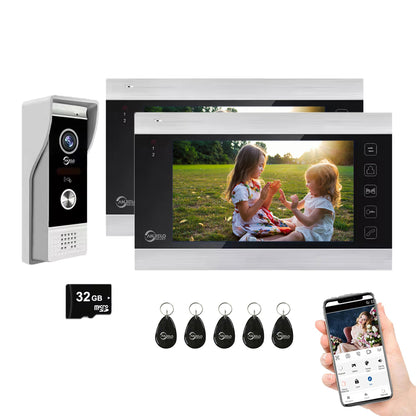 XiVision Tuya Smart Video Intercom System, 7 Inch Indoor Monitor 1080P Doorbell Camera, 3-in-1 Unlock Two-Way Audio IP65 Waterproof Home Door Phone