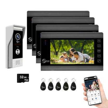 XiVision Tuya Smart Video Intercom System, 7 Inch Indoor Monitor 1080P Doorbell Camera, 3-in-1 Unlock Two-Way Audio IP65 Waterproof Home Door Phone