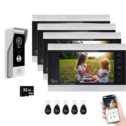 XiVision Tuya Smart Video Intercom System, 7 Inch Indoor Monitor 1080P Doorbell Camera, 3-in-1 Unlock Two-Way Audio IP65 Waterproof Home Door Phone